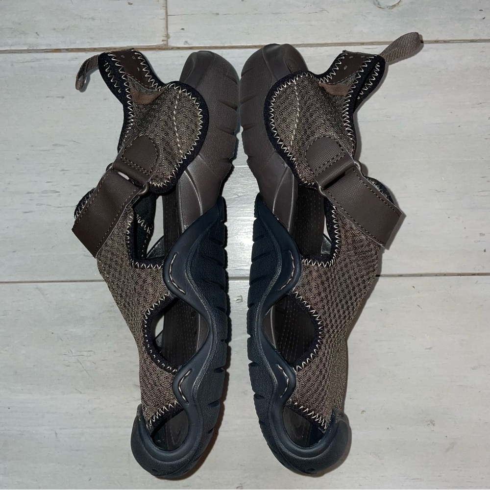 CROCS Brown Men’s Swiftwater Shoes Mesh Flexible Supportive Hiking Active Sz 12 - Picture 3 of 11